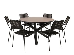 Conjunto de mesa y sillas Dallas 3607 (Negro)