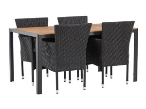 Conjunto de mesa y sillas Dallas 3613 (Negro)