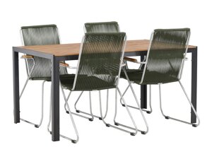 Stalo ir kėdžių komplektas Dallas 3614 (Žalia + Sidabrinė)