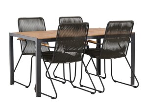 Conjunto de mesa y sillas Dallas 3614 (Gris oscuro + Negro)