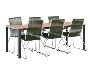 Stalo ir kėdžių komplektas Dallas 3627 (Žalia + Sidabrinė)