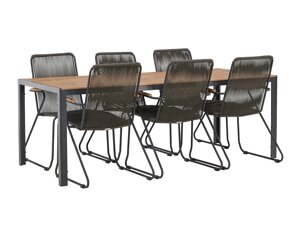 Asztal és szék garnitúra Dallas 3627 (Sötétszürke + Fekete)