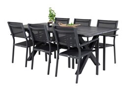 Asztal és szék garnitúra Dallas 3641 (Fekete)