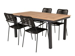 Conjunto de mesa e cadeiras Dallas 3651 (Preto)