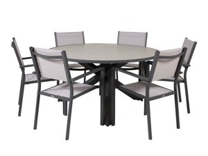 Conjunto de mesa y sillas Dallas 3671 (Negro + Gris)