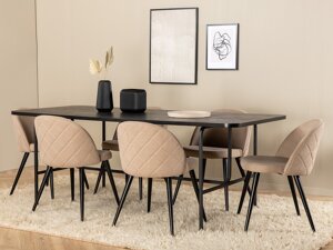 Маса и столове за трапезария Dallas 2784 (Beige + Черен)