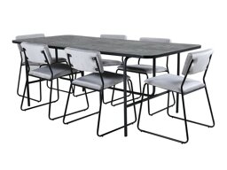 Маса и столове за трапезария Dallas 2790 (Сив + Черен)