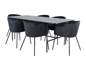 Маса и столове за трапезария Dallas 2794 (Черен)