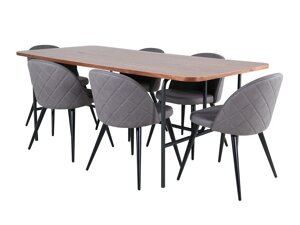 Маса и столове за трапезария Dallas 2785 (Сив + Черен)