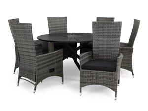 Σετ Τραπέζι και καρέκλες deNoord 292 (Γκρι + Μαύρο)