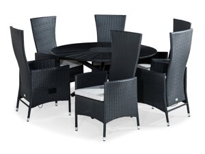 Conjunto de mesa y sillas Comfort Garden 1655 (Negro)
