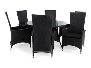 Conjunto de mesa e cadeiras Comfort Garden 1386 (Preto)