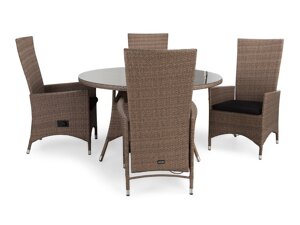 Conjunto de mesa y sillas Comfort Garden 1388 (Marrón + Negro)