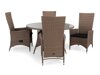 Stol i stolice set Comfort Garden 1388 (Smeđa + Crna)