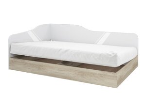 Κρεβάτι Portland B117 (Arven δρυς + Γυαλιστερό λευκό)