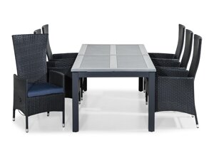 Laua ja toolide komplekt Comfort Garden 1397 (Must + Sinine)