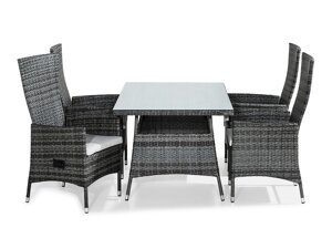 Conjunto de mesa e cadeiras Comfort Garden 1393 (Cinzento + Branco)