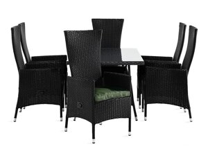 Conjunto de mesa e cadeiras Comfort Garden 1660 (Preto + Verde)