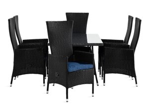 Conjunto de mesa e cadeiras Comfort Garden 1660 (Preto + Azul)