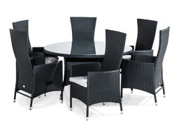 Asztal és szék garnitúra Comfort Garden 1395 (Fekete + Fehér)