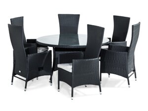 Stalo ir kėdžių komplektas Comfort Garden 1395 (Juoda + Balta)