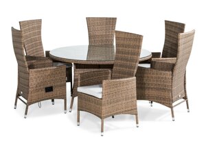 Conjunto de mesa y sillas Comfort Garden 1395 (Marrón + Blanco)