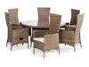 Stalo ir kėdžių komplektas Comfort Garden 1395 (Ruda + Balta)