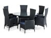 Conjunto de mesa y sillas Comfort Garden 1395 (Negro + Azul)
