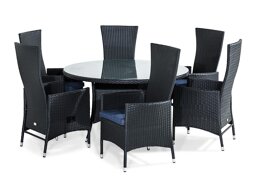 Σετ Τραπέζι και καρέκλες Comfort Garden 1395 (Μαύρο + Μπλε)