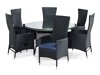 Conjunto de mesa e cadeiras Comfort Garden 1395 (Preto + Cinzento + Azul)