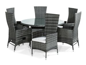 Stalo ir kėdžių komplektas Comfort Garden 1395 (Pilka + Balta)