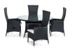 Asztal és szék garnitúra Comfort Garden 1396 (Fekete)