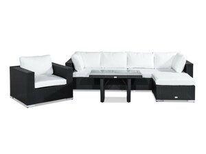 Conjunto de mobiliário para o exterior Comfort Garden 1424 (Preto + Branco)