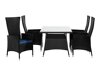 Σετ Τραπέζι και καρέκλες Comfort Garden 1437 (Μαύρο + Μπλε)