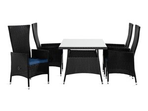 Stalo ir kėdžių komplektas Comfort Garden 1437 (Juoda + Mėlyna)
