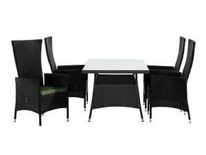 Laua ja toolide komplekt Comfort Garden 1437 (Must + Roheline)