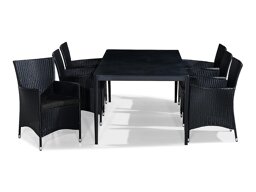 Asztal és szék garnitúra Comfort Garden 1444 (Fekete)
