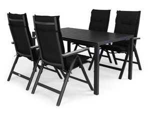 Asztal és szék garnitúra Comfort Garden 1451 (Fekete)