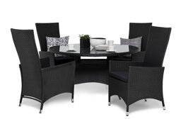 Стол и стулья Comfort Garden 1388 (Чёрный + Тёмно-серый)