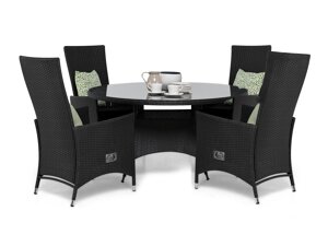 Asztal és szék garnitúra Comfort Garden 1388 (Fekete)
