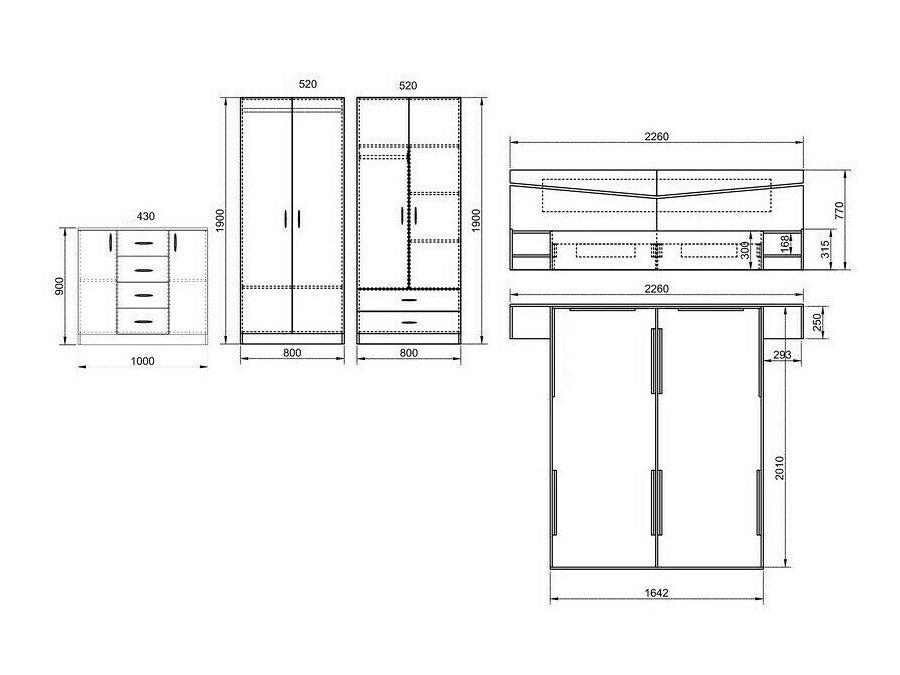 Guļamistabas komplekts Portland B145