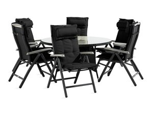 Conjunto de mesa y sillas Comfort Garden 1515 (Negro)