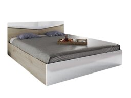 Κρεβάτι Portland B118 (Arven δρυς + Γυαλιστερό λευκό)