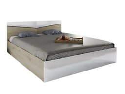 Κρεβάτι Portland B118 (Arven δρυς + Γυαλιστερό λευκό)