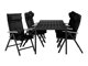 Asztal és szék garnitúra Comfort Garden 1512 (Fekete)