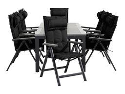Asztal és szék garnitúra Comfort Garden 1508 (Fekete)