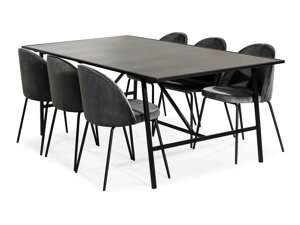 Маса и столове за трапезария Scandinavian Choice 736 (Сив + Черен)