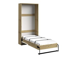 Κρεβάτι - ντουλάπα Akron L114 (Artisan βελανιδιά + Άσπρο + Μαύρο)