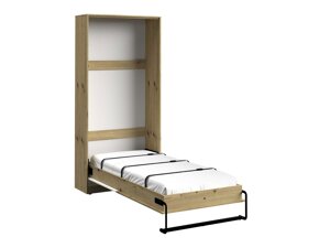 Κρεβάτι τοίχου Akron L114 (Artisan βελανιδιά + Γυαλιστερό λευκό + Γκρι)