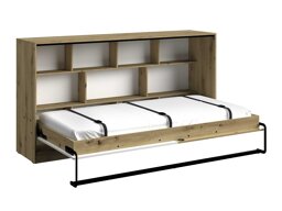 Κρεβάτι - ντουλάπα Akron L115 (Artisan βελανιδιά + Γυαλιστερό λευκό)